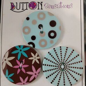 Set/3 Blumenthal #6001 "Simple" Button Sensations NOS